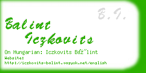 balint iczkovits business card